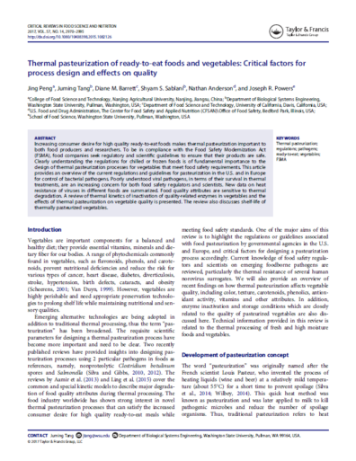 Publications | Center of Excellence | Washington State University - Critical Review In Food Science And Nutrition