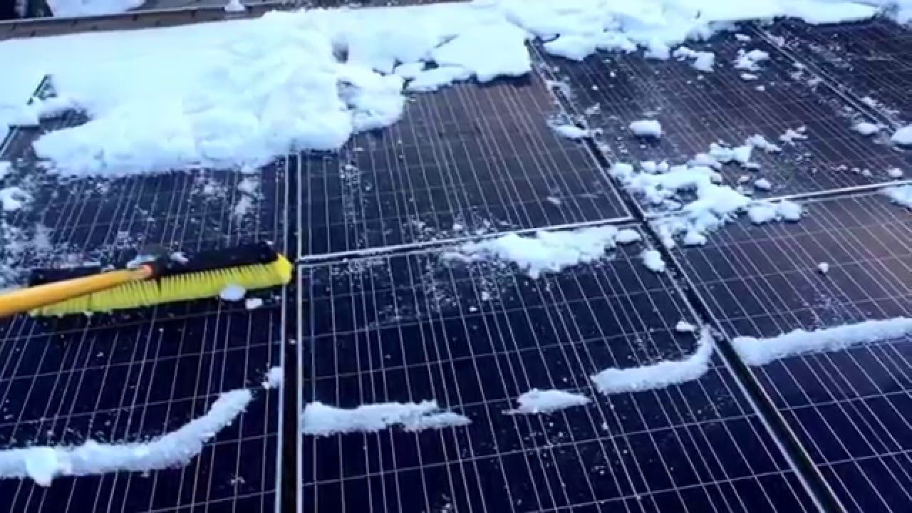Removing snow from solar panels - YouTube - Automatically Remove Snow From Solar Panels