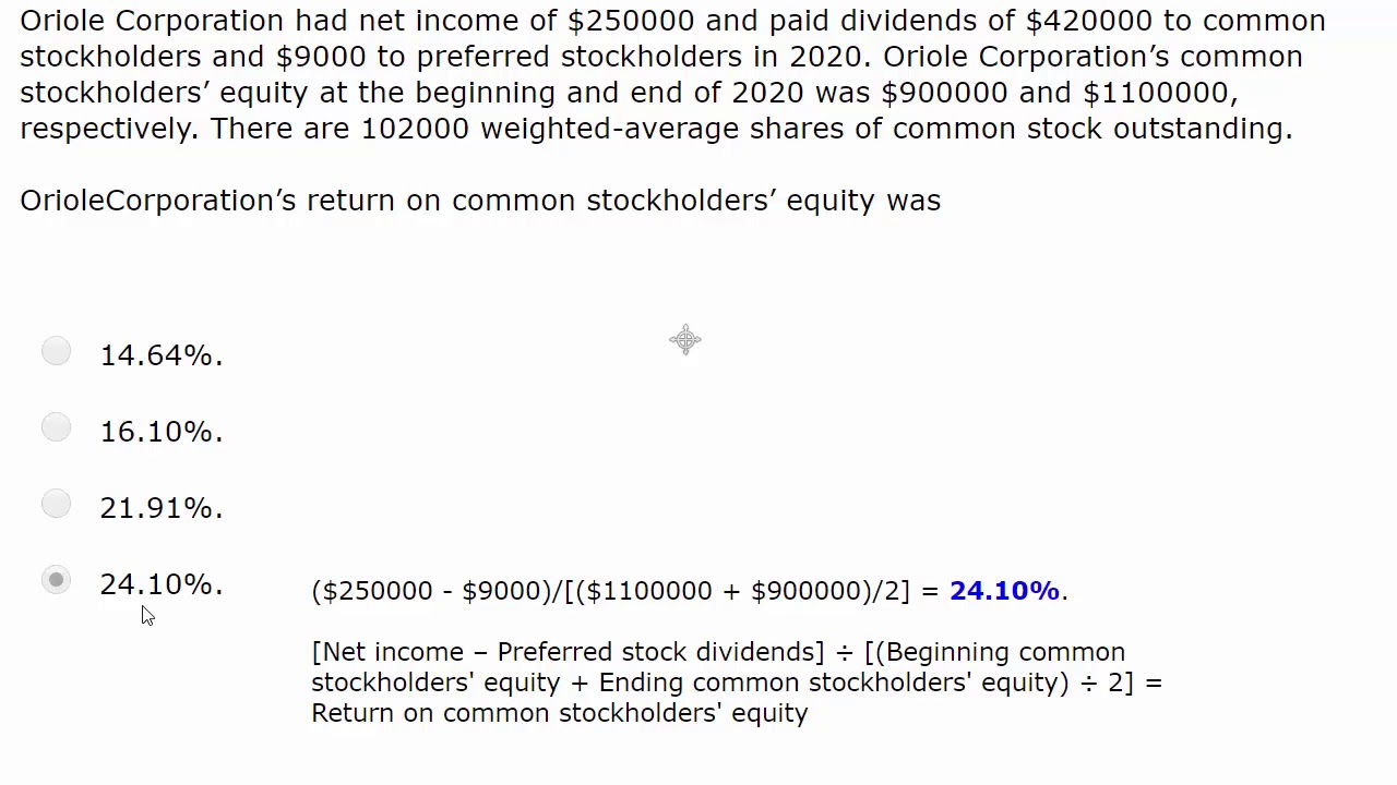 Return on common stockholders' equity - YouTube - How To Calculate Average Common Stockholders Equity