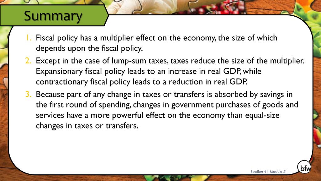Fiscal Policy Involves Increases Or Decreases In