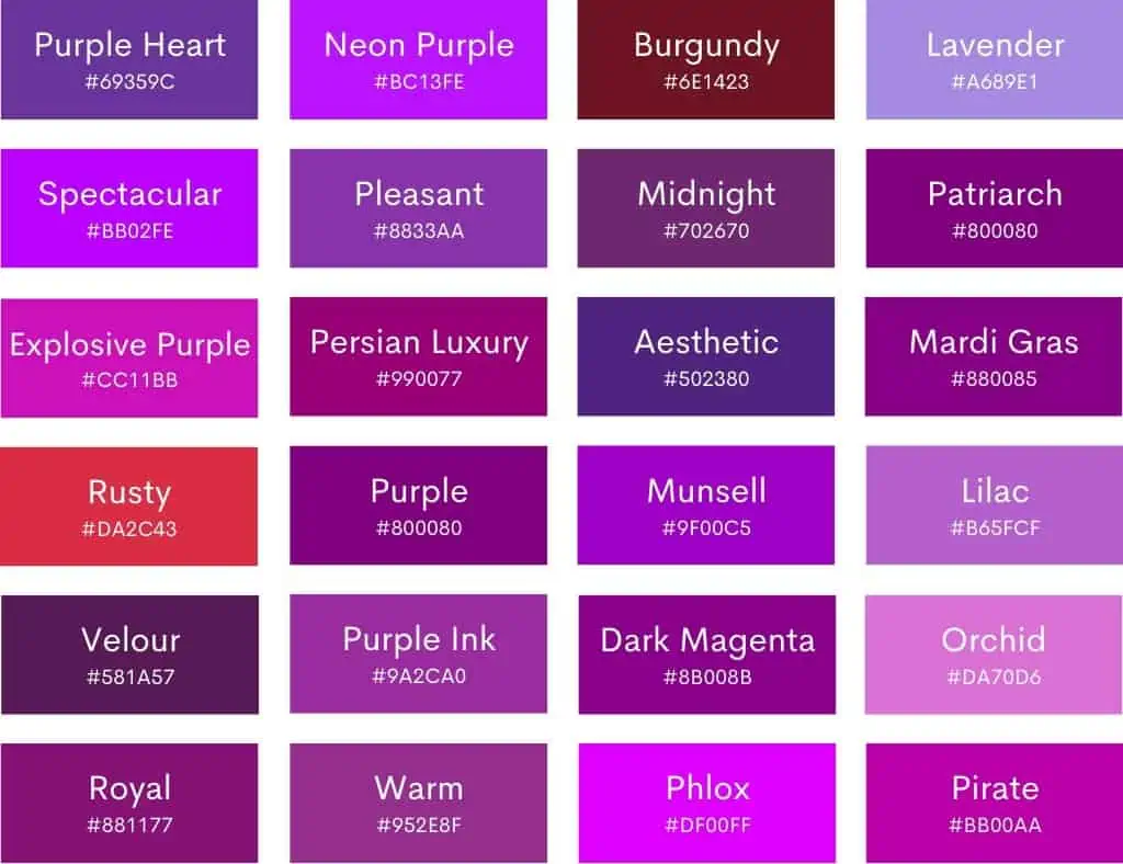 Shades Of Purple Color Chart - Purple Peel Exploit Reviews And Complaints