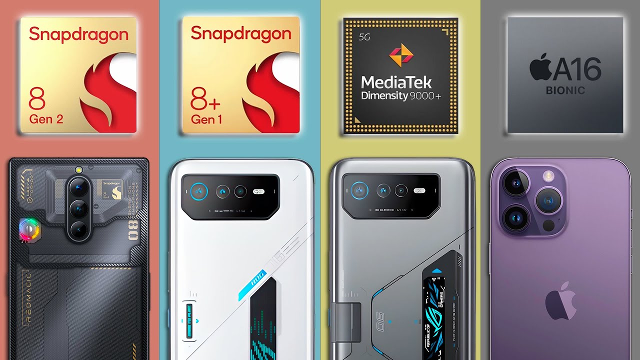 Snapdragon 8 Gen 2 vs SD 8+ Gen 1 vs A16 Bionic vs Dimensity 9000 - A15 Bionic Vs Snapdragon 8 Gen 3