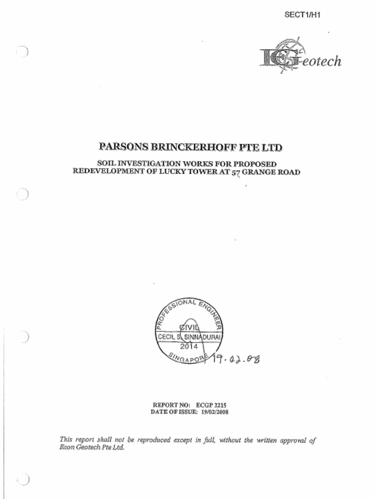 Technical Report Of Soil Investigation Nyc