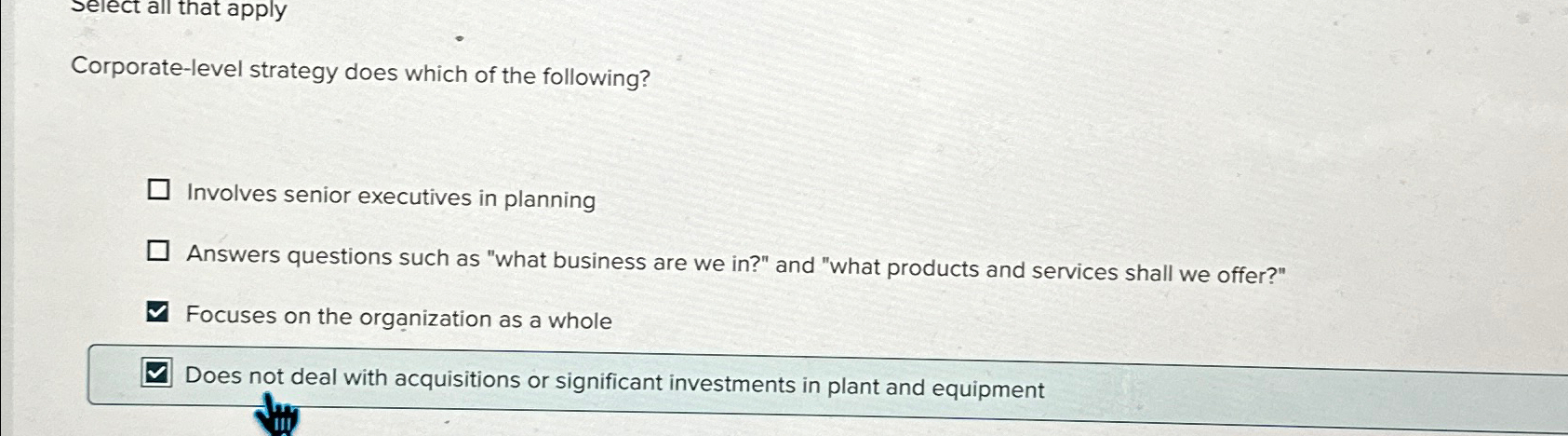 Corporate-level Strategy Does Which Of The Following