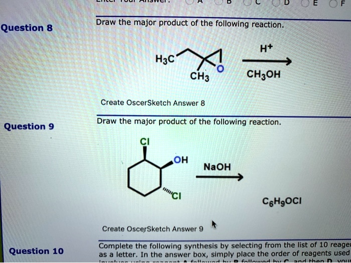SOLVED: Draw the major product of the following reaction. Question 8 H+ - H & R Block Emerald Advance 2024