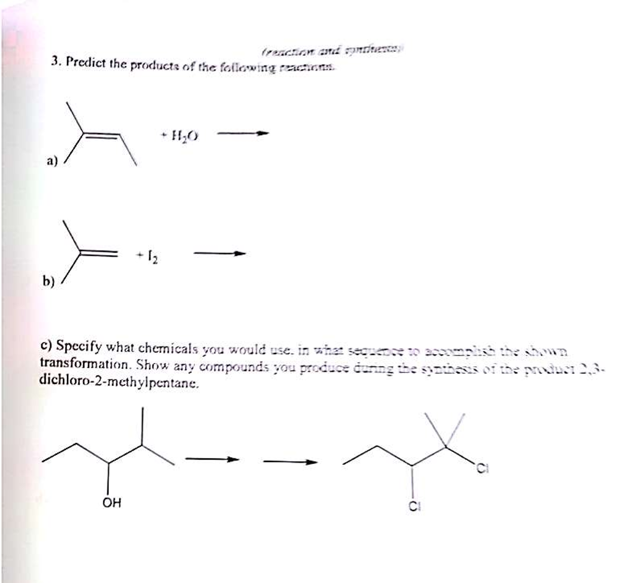 Solved Predict the products of the following reactions. | Chegg.com - Predict The Product Of The Following Reactions