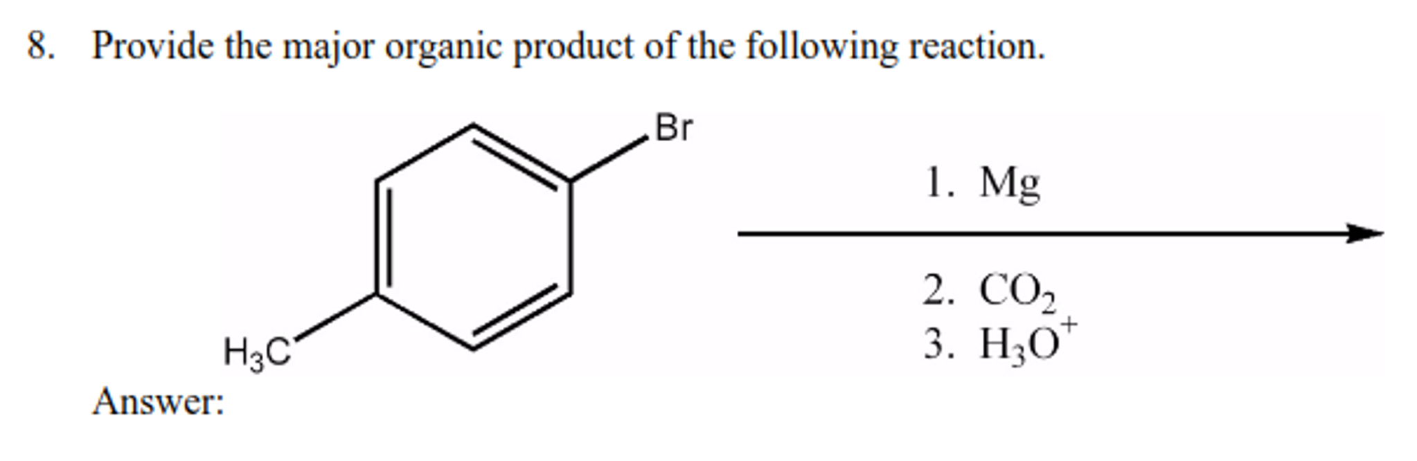Solved Provide the major organic product of the following | Chegg.com - Provide The Major Organic Product Of The Following Reaction.