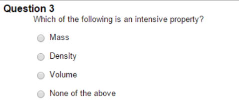 Solved Which of the following is an intensive property? | Chegg.com - Which Of The Following Is An Intensive Property