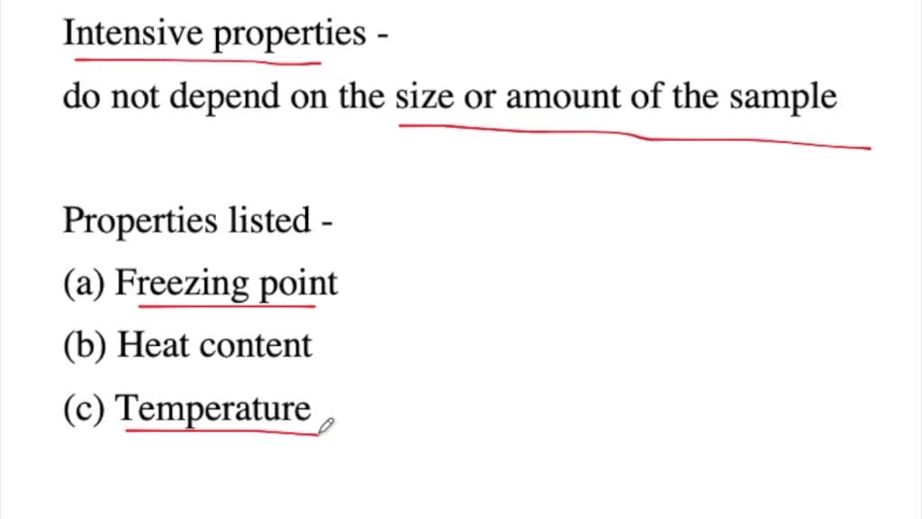 Which Of The Following Is An Intensive Property