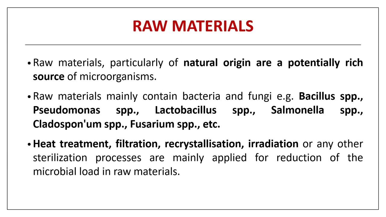 Sources of microbial contaminants in Pharmaceutical Products and its - Microbiological Contaminants Are Best Described As