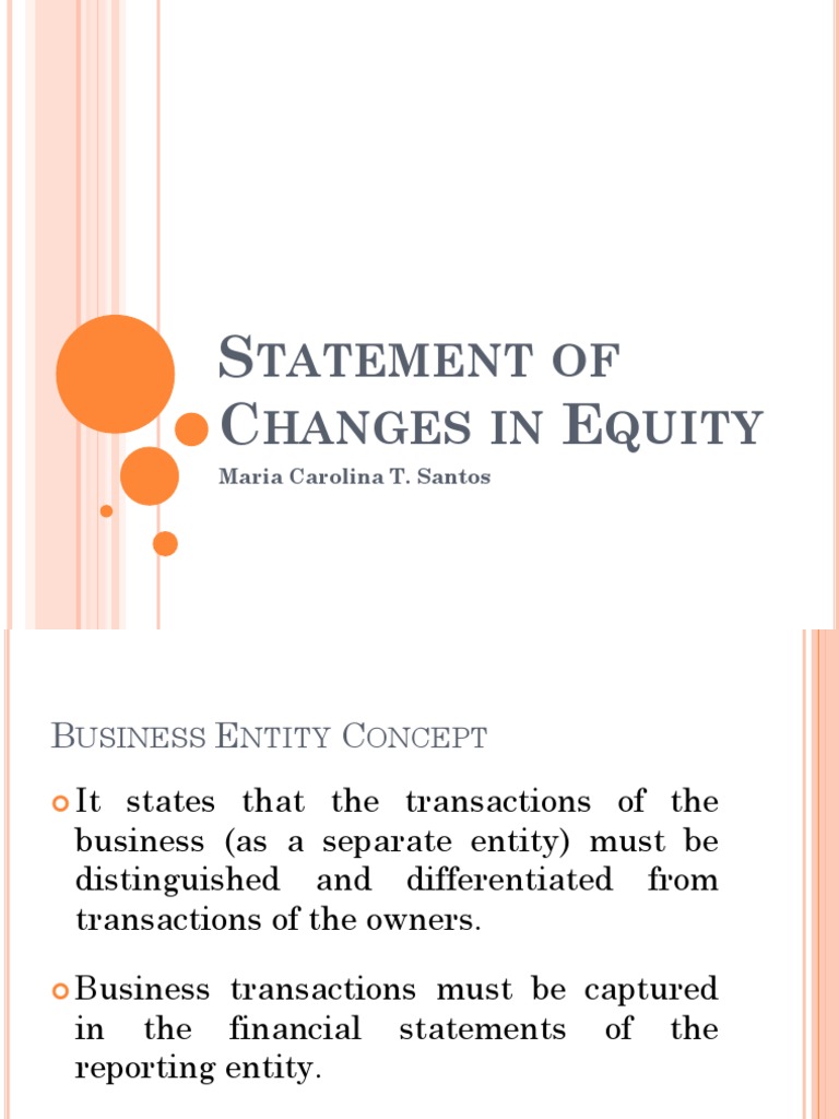 Statement of Changes in Equity SCE | PDF | Sole Proprietorship | Equity - Statement Of Changes In Stockholders Equity