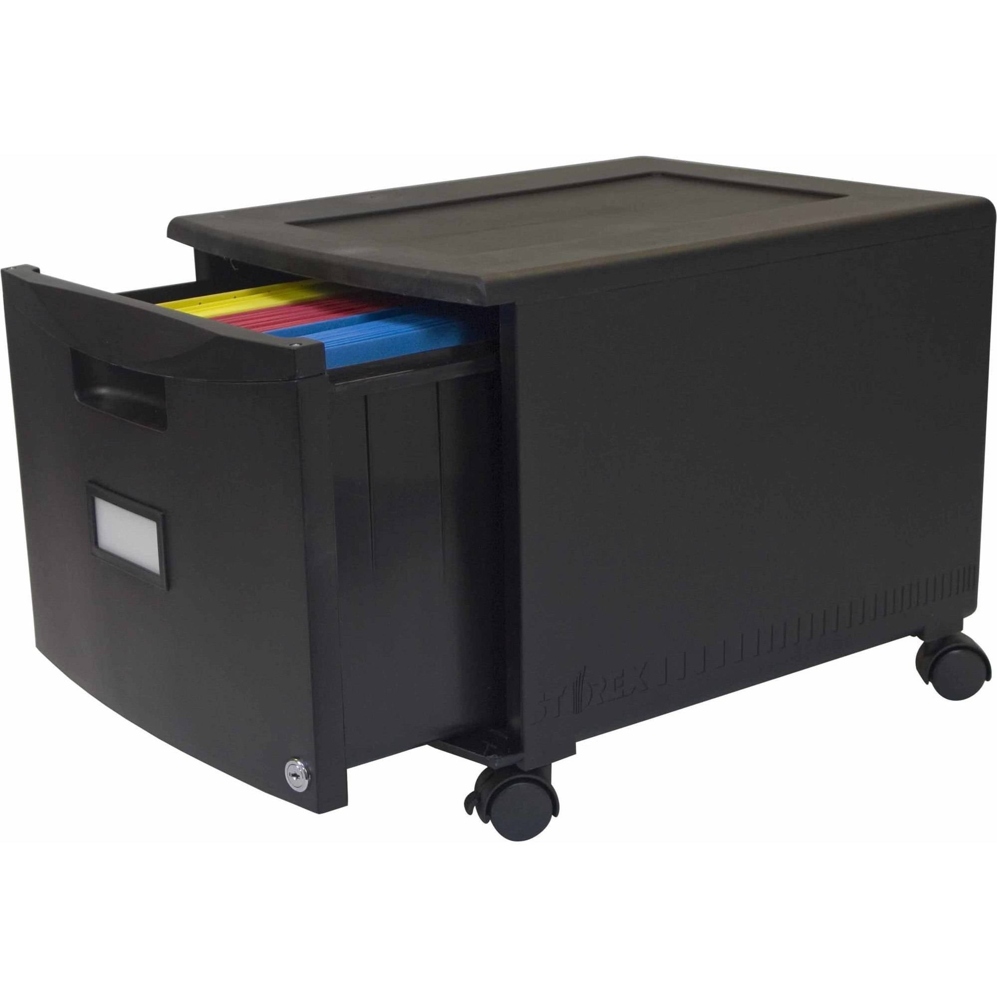 Storex Single Drawer Mini File Cabinet With Lock & Casters /Legal - One Drawer File Cabinet With Lock