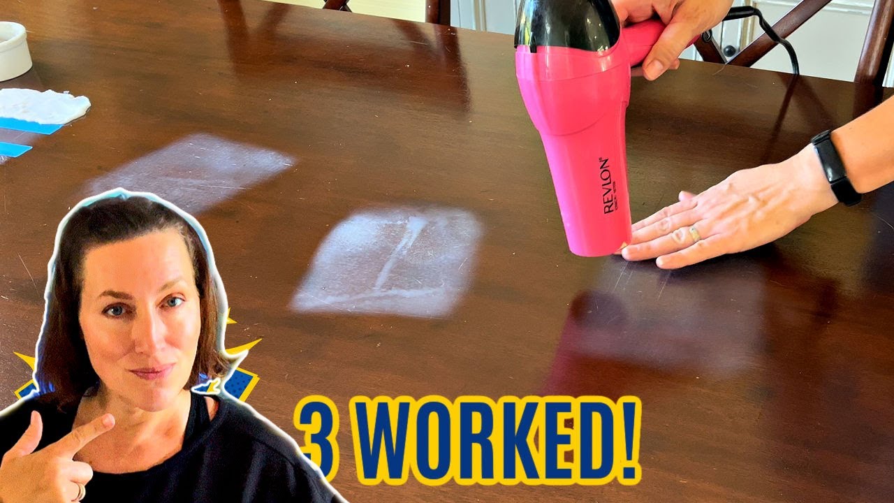 Testing 7 EASY Ways To Get A Heat Stain Out Of Wood! 🤓 Clean With Me - How To Get Heat Stain Out Of Wood