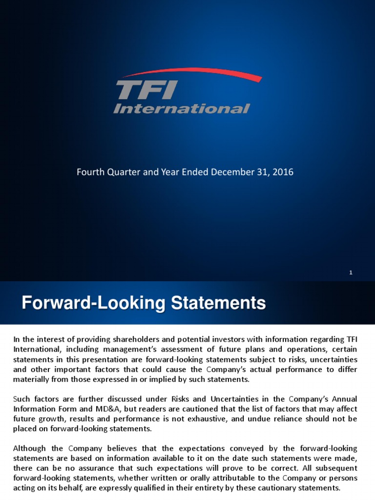 Tfi International Announces Move To U.s. Headquarters