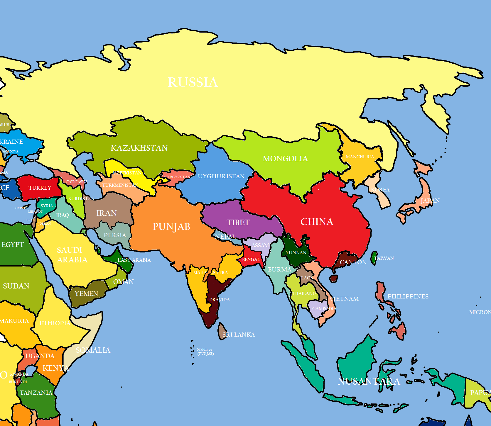 The Continent Asia Map - Asia Target Audience Of Tiffany Age Range