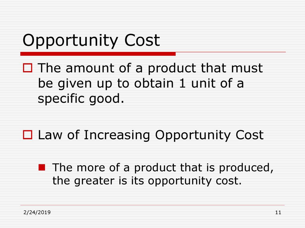Demonstrating Opportunity Cost Is Done Through Production