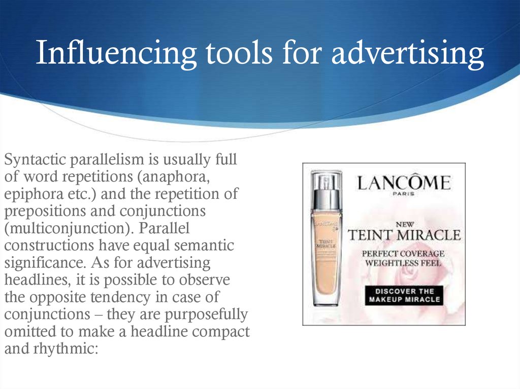 The language of advertising - online presentation - As A Marketing Tool Advertising Is Primarily Used To