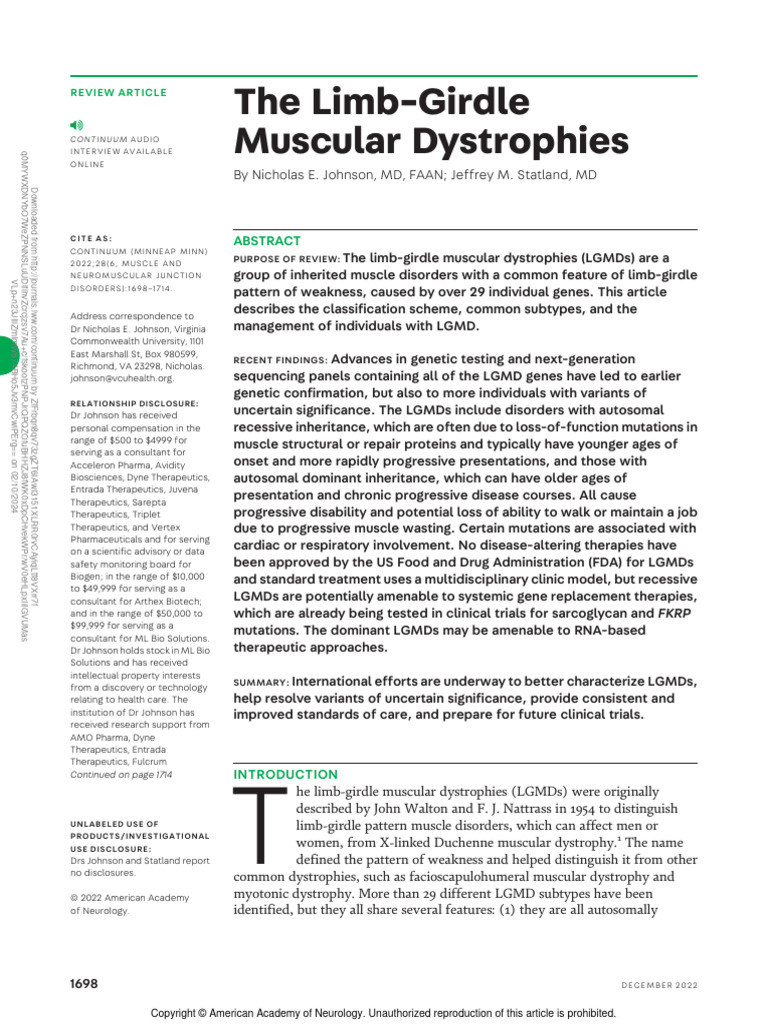 the_limb_girdle_muscular_dystrophies.10 | PDF | Muscular Dystrophy - Limb Girdle Muscular Dystrophy Competitive Analysis
