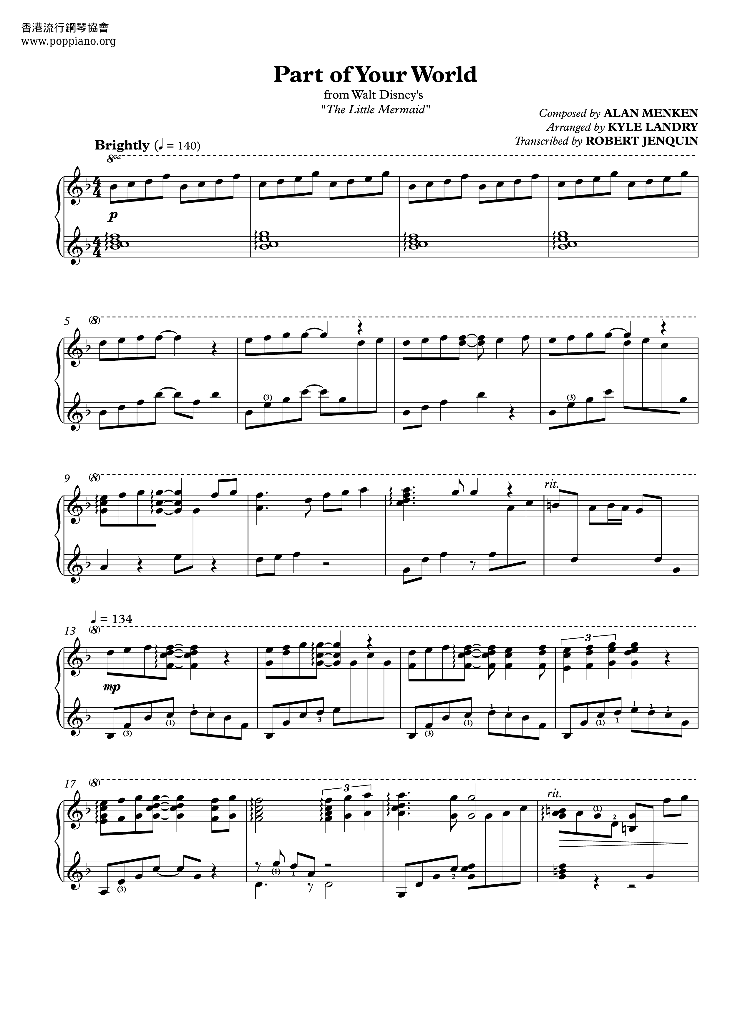 Part Of Your World Sheet Music