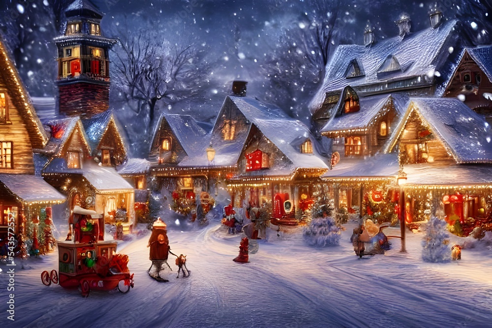 The winter christmas village is a beautiful sight. The snow is falling - Christmas Loans For Bad Credit Guaranteed Approval
