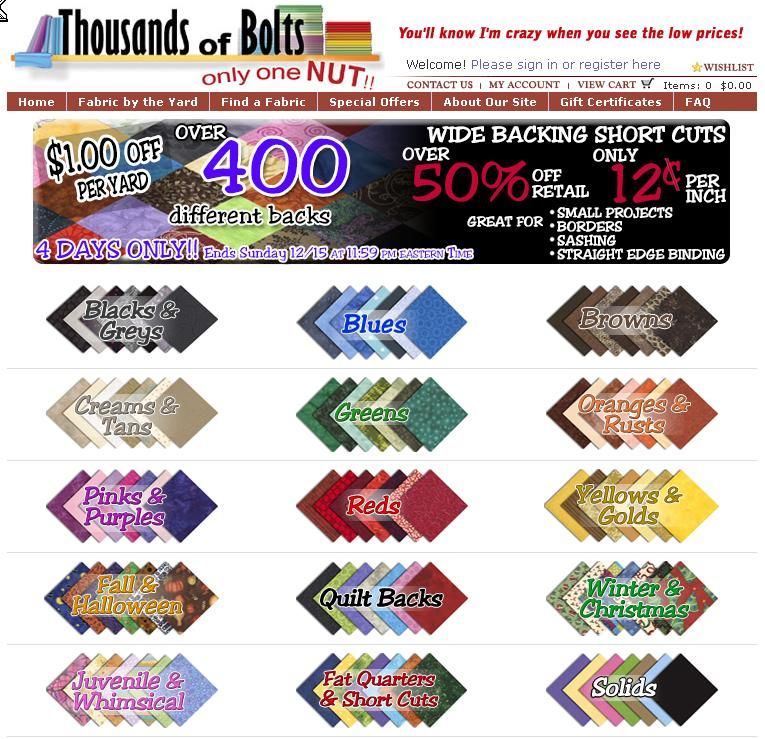 ThousandsOfBolts.com has... thousands of bolts of premium (like - Thousands Of Bolts And One Nut
