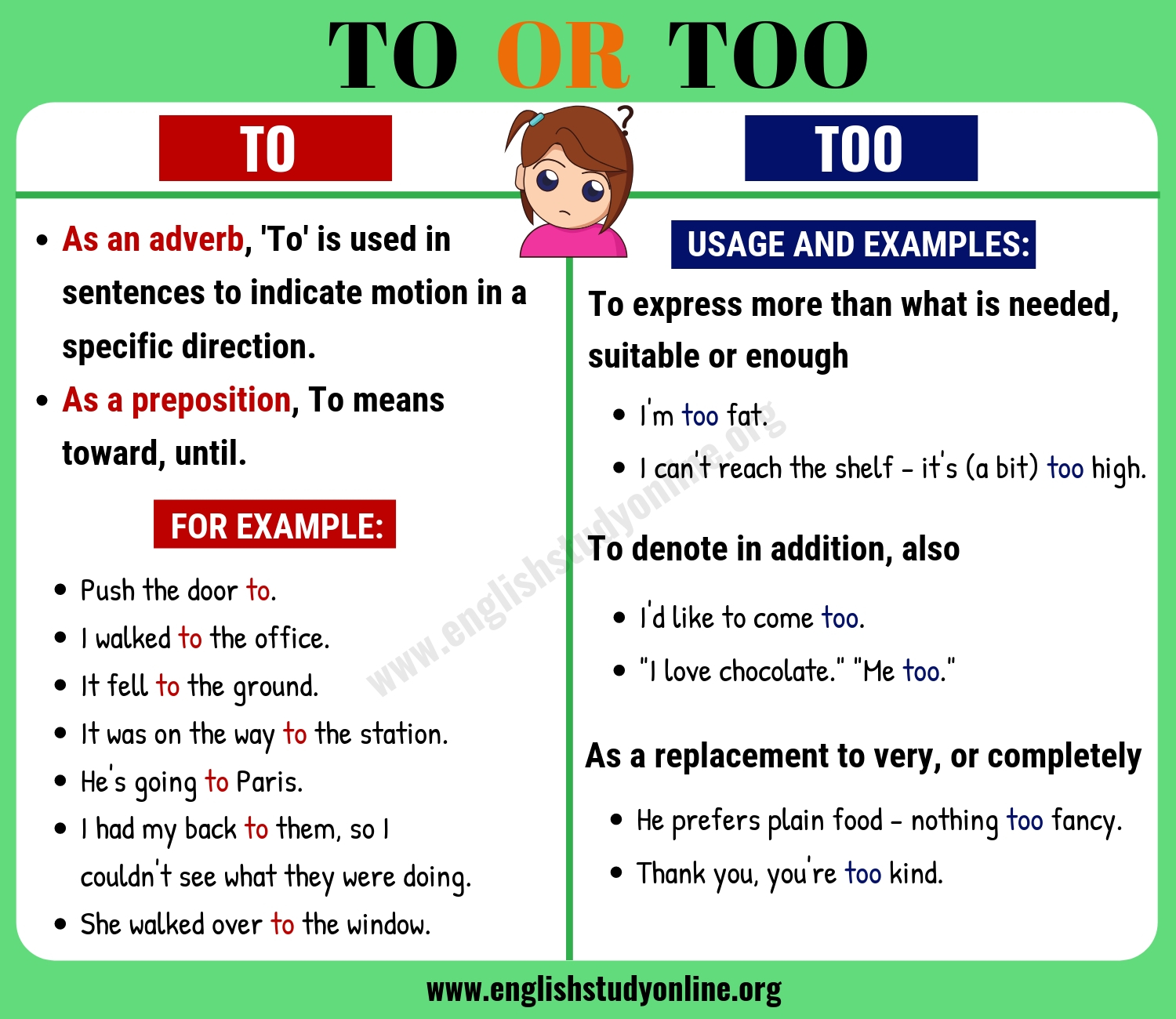To vs Too: What is the Difference Between To and Too - English Study Online - Too Much Tension On Weight Distribution Bars