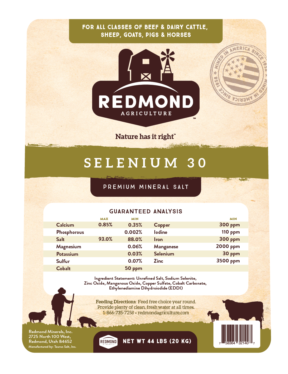 Trace Mineralized Selenium 30 Block | Redmond Agriculture - Teck Mining Builds Biologic Treatment For Selenium