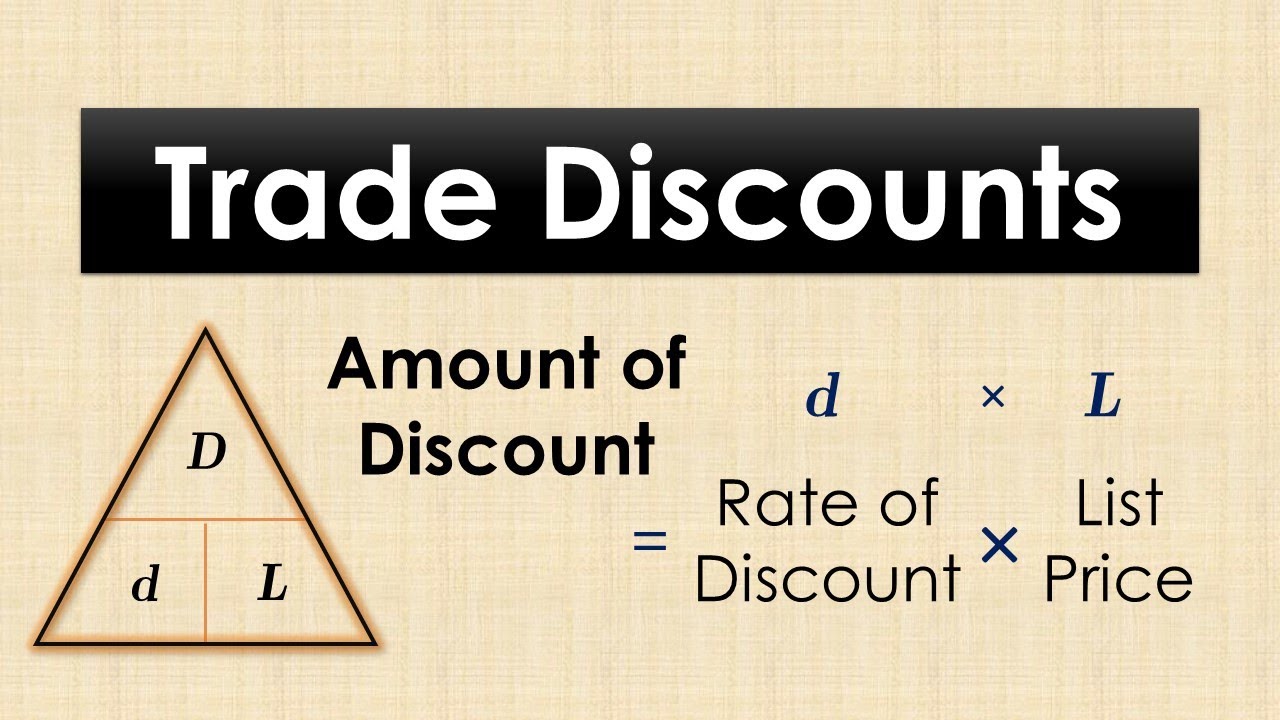 Trade Discounts - YouTube - Amount Of Trade Discount Is Represented By The