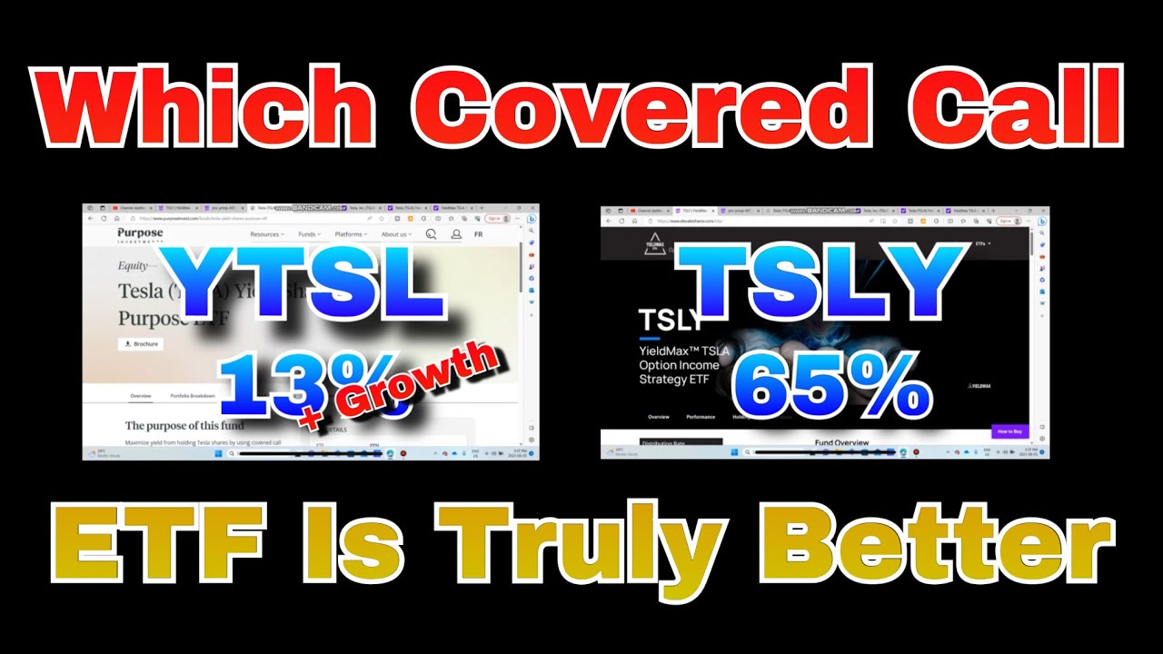 (TSLY) Yieldmax 65% Yield Vs (YTSL) TSLA Shares Purpose ETF 13% Yield - Yieldmax Tsla Option Income Strategy Etf Dividend