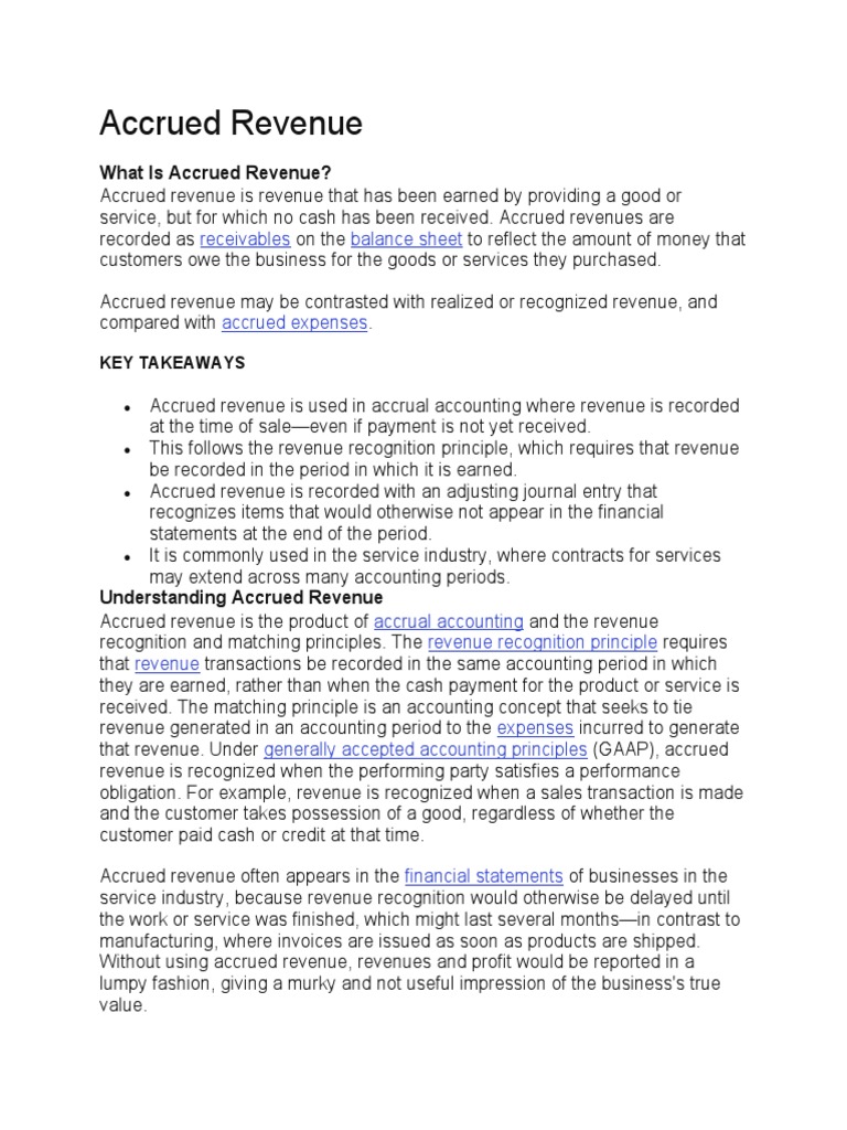 Understanding Accrued Revenue: A Comprehensive Guide to Accrual - Accrued Revenues Would Appear On The Balance Sheet As