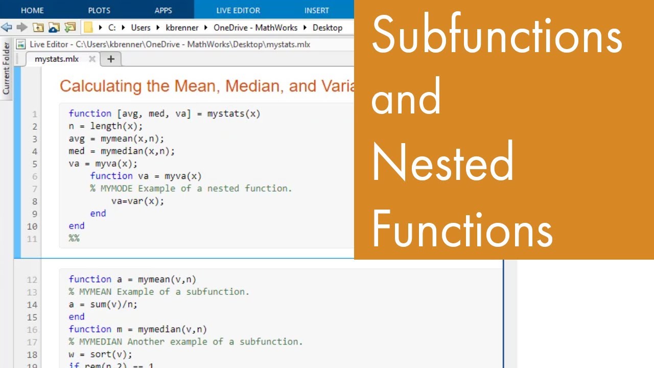 Using Subfunctions and Nested Functions | Managing Code in MATLAB - YouTube - Function Call In Expression Reduced Pricing
