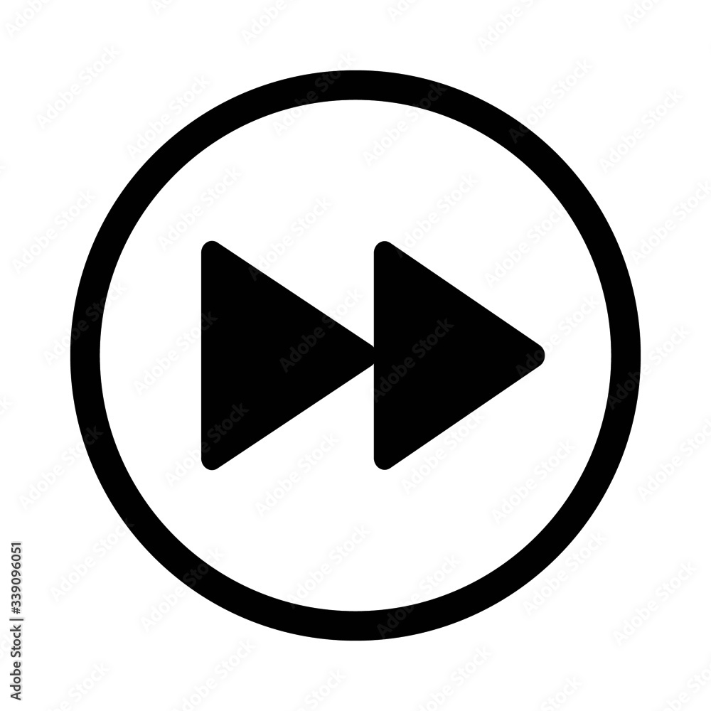 Vector high quality fast forward icon inside a circle isolated on white - How To Forward Single Email Not Chain Outlook