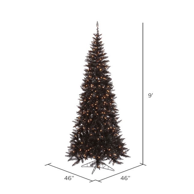 Vickerman 9-ft Fir Pre-lit Black Artificial Christmas Tree with Clear - Artificial Christmas Trees On Sale For Black Friday
