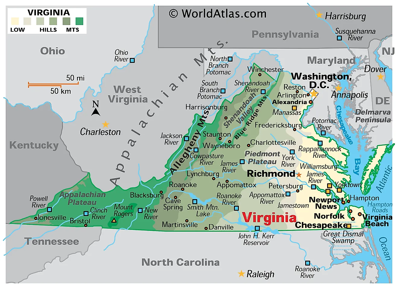 Virginia Maps & Facts - World Atlas - Virginia Beach Town Center Retail Tenants