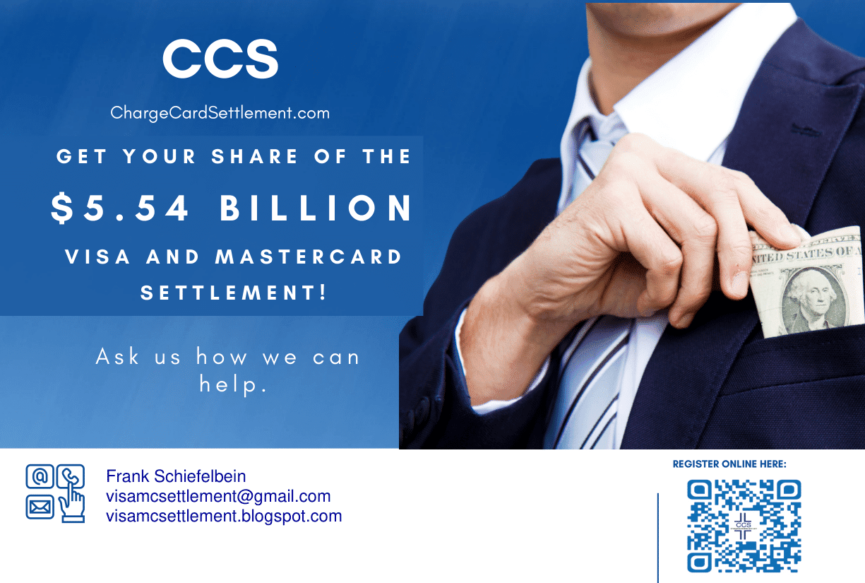 VISA & MASTERCARD $5.54B SETTLEMENT - Visa Mastercard Atm Fee Settlement Payout Per Person
