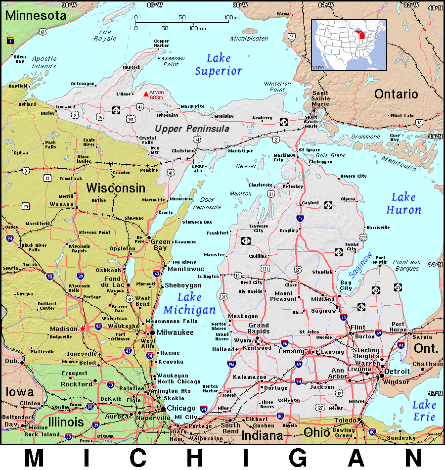 Where Is Michigan On The Us Map - Map - Mi Ranchito Menu Overland Park Ks