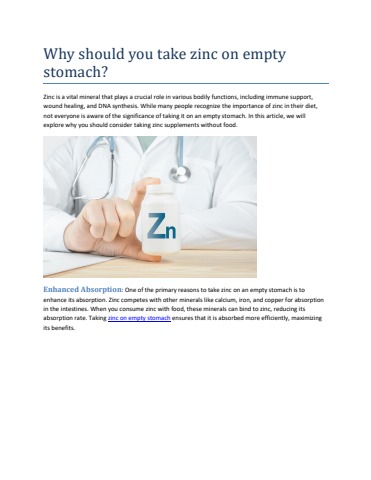 How To Feel Better After Taking Zinc On Empty Stomach