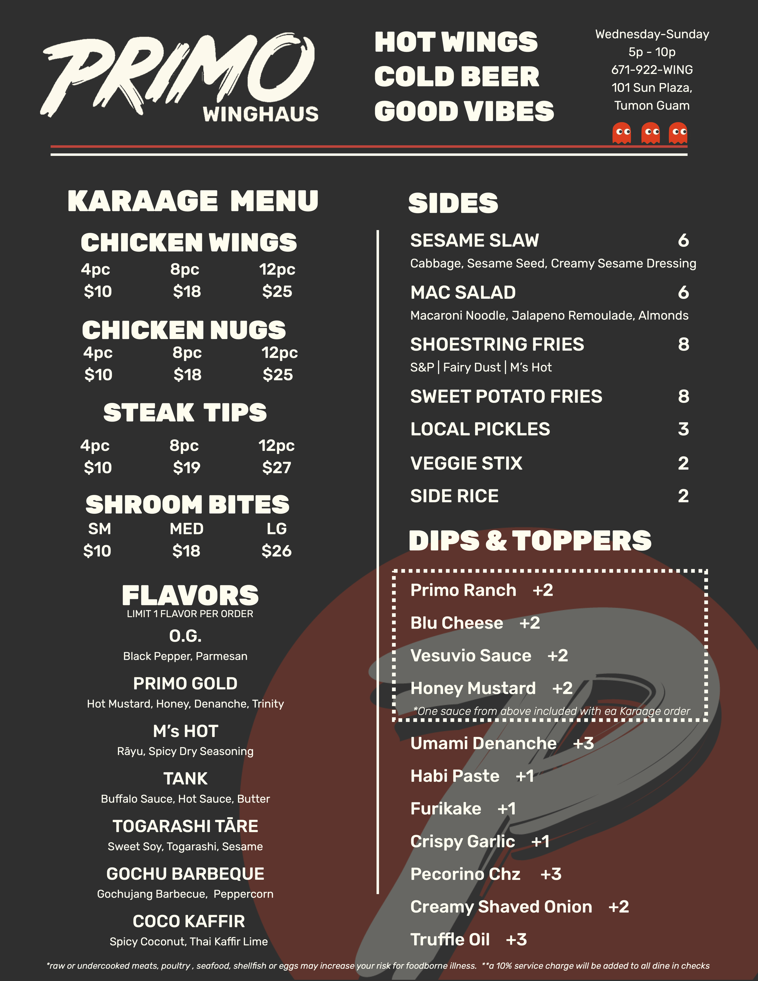 WINGHAUS MENU — Primo Guam - Winghouse Bar And Grill New Port Richey Menu