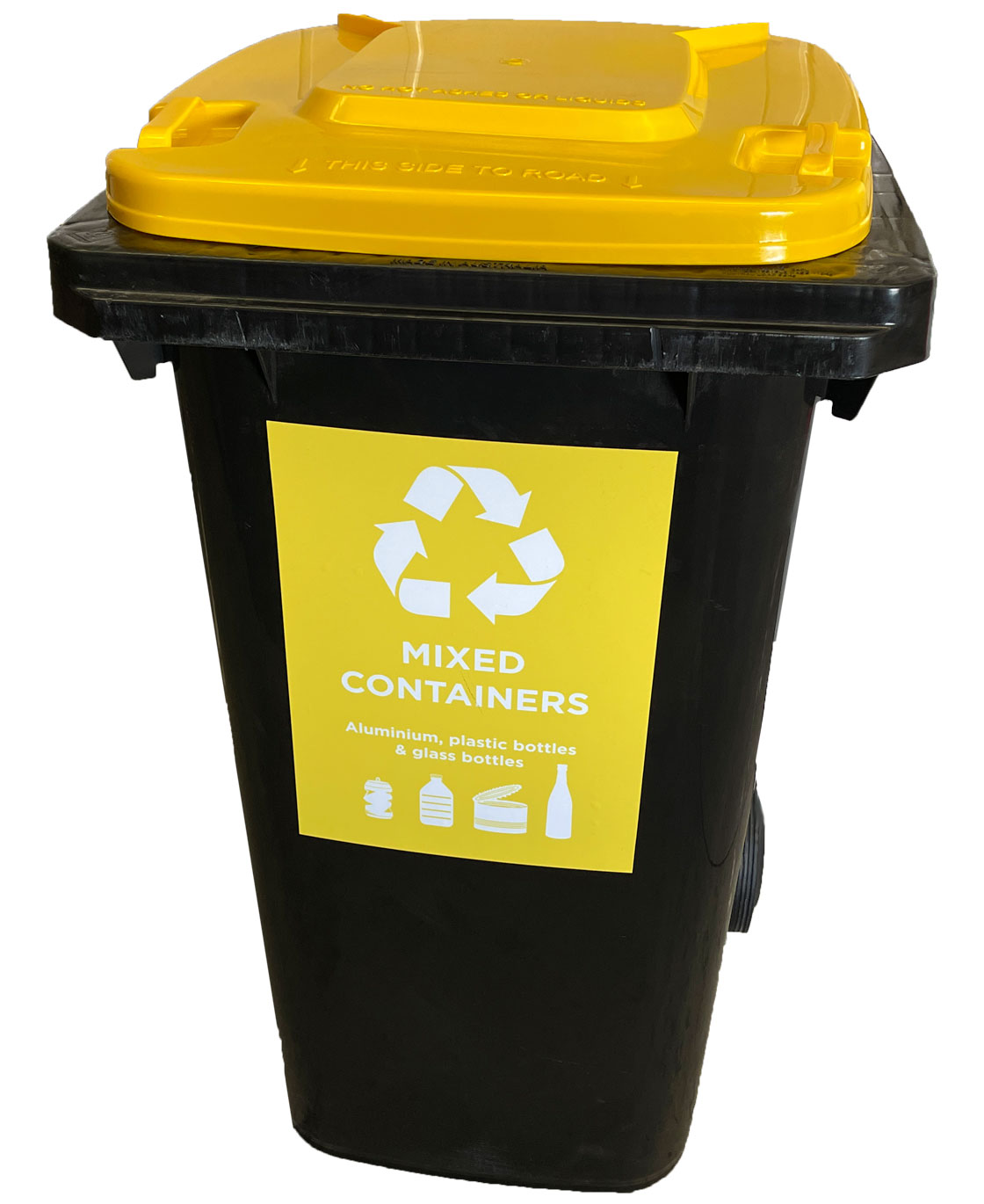 Yellow Recycle Bin - Bin And Pallet Company - Augusta